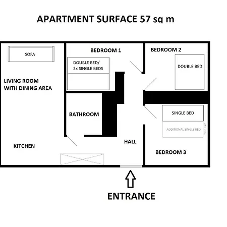 公寓 3bedroom Apartment, Close To Main Station, With Ac *